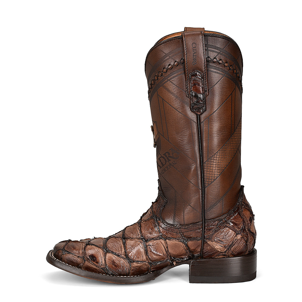 Cuadra Mens Fish Pirarucu Chocolate Exotic Boot