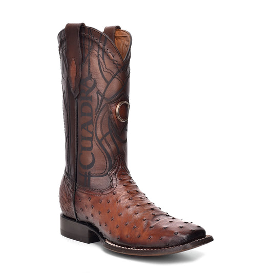 Cuadra Brown Ostrich Laser & Embroidery