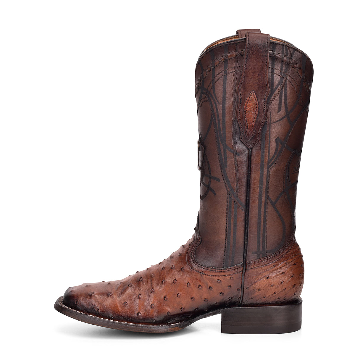 Cuadra Brown Ostrich Laser & Embroidery