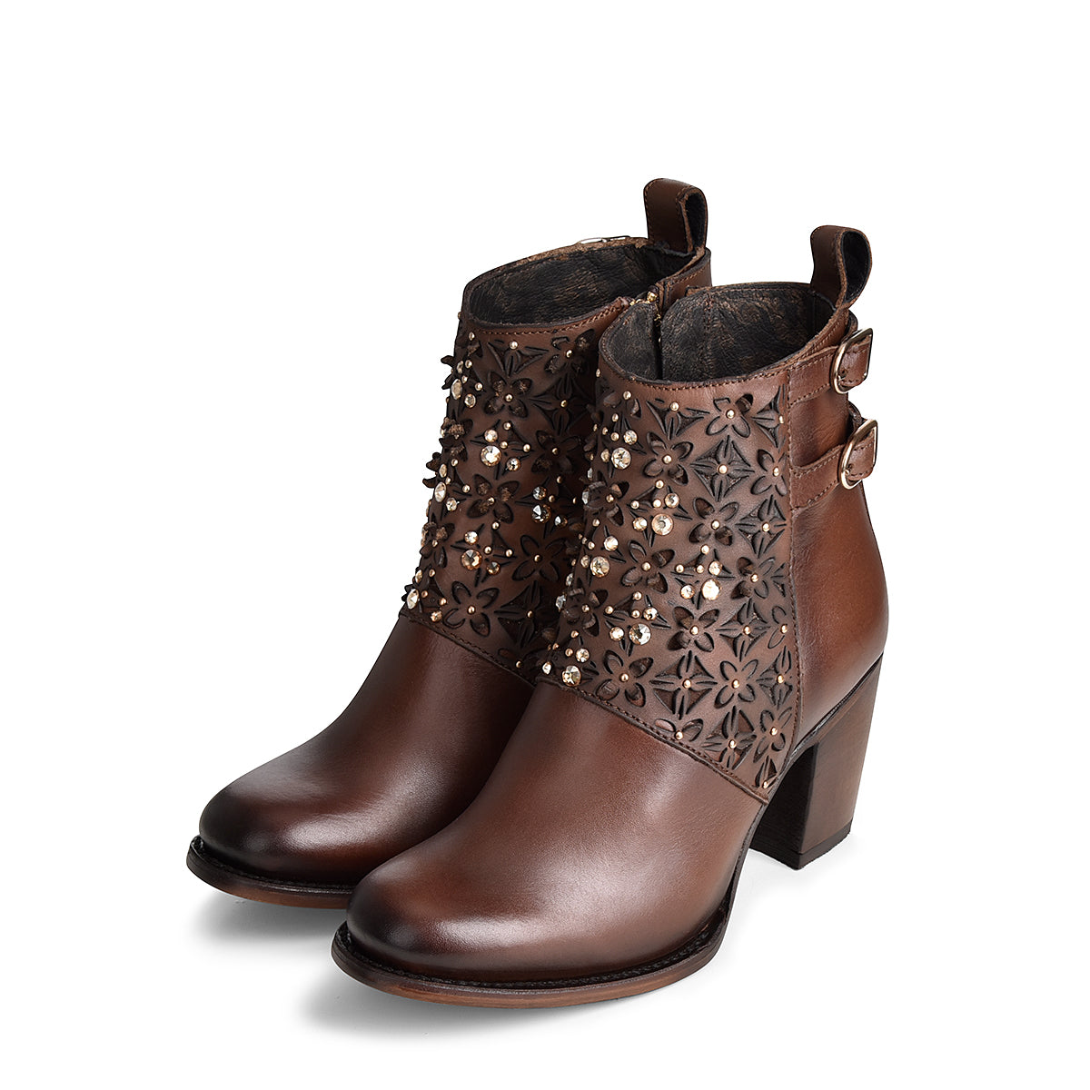 Cuadra Mocha Laser & Authentic Crystal Bootie