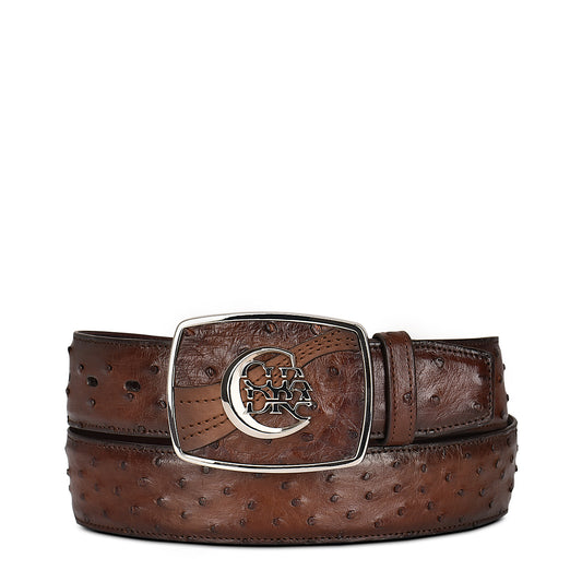 Cuadra Mens Moroni Chestnut Ostrich Belt