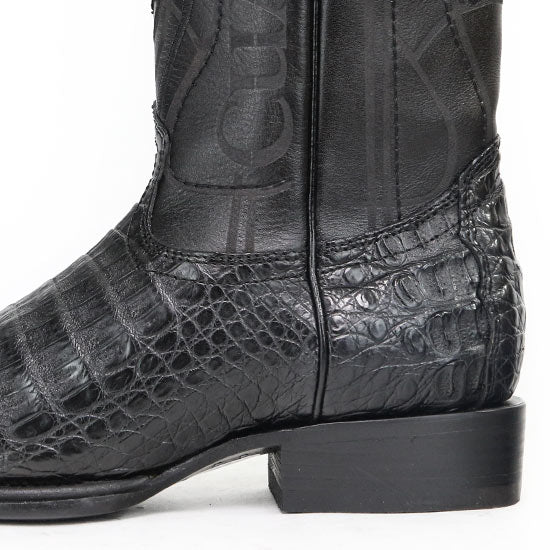 Cuadra Plunge Black Caiman Snip Toe