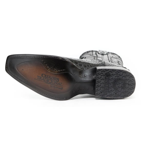 Cuadra Plunge Black Caiman Snip Toe