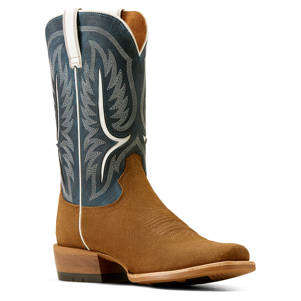 Ariat Mens Dijon Roughout/ Ocean Blue Stadtler Cowboy Boot