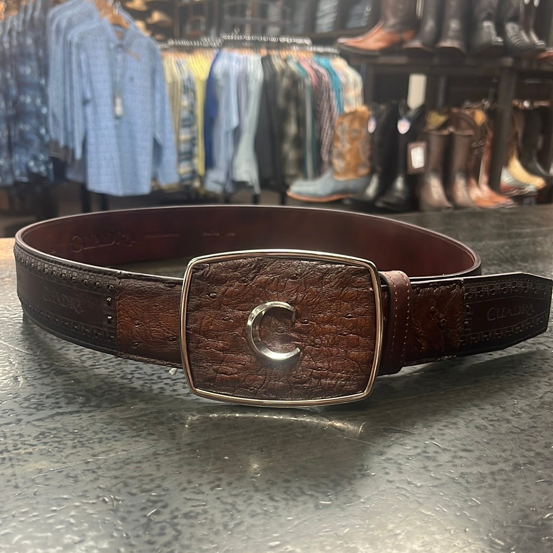 Cuadra Brown Ostrich Belt