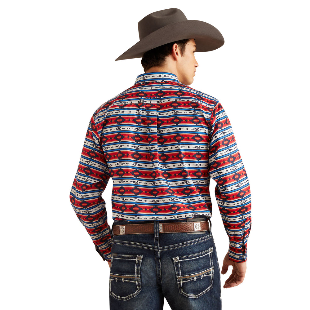 Ariat Mens Western Red/Blue Shirt