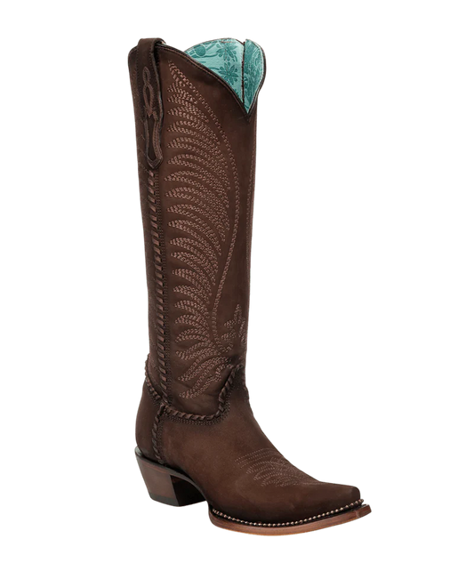 Women's Brown Embroidered Boot