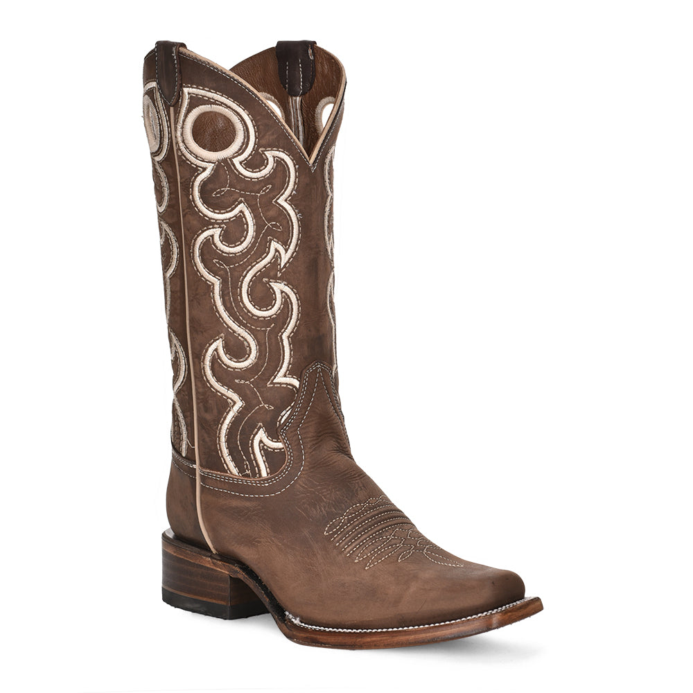 Circle G Ladies Embroidery Cutout Chocolate Boot