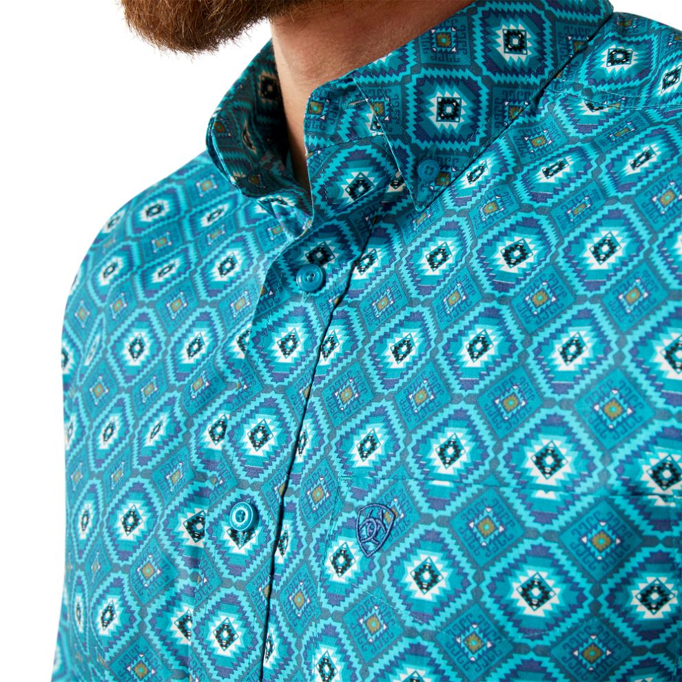 Ariat Bruno Lanai Turquoise Print Shirt