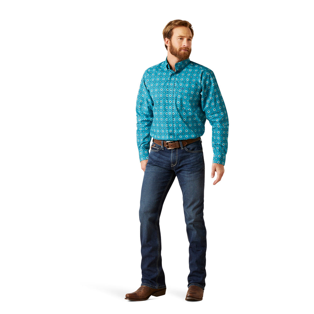 Ariat Bruno Lanai Turquoise Print Shirt