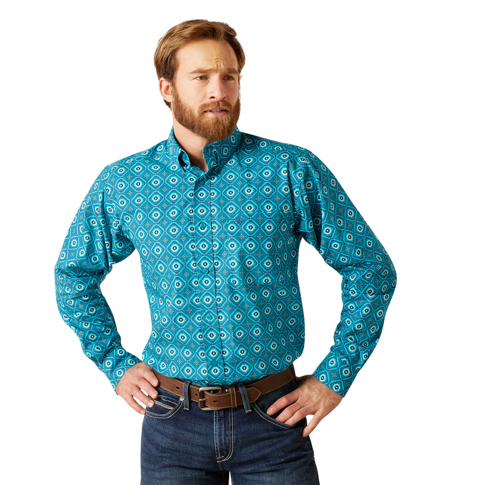 Ariat Bruno Lanai Turquoise Print Shirt