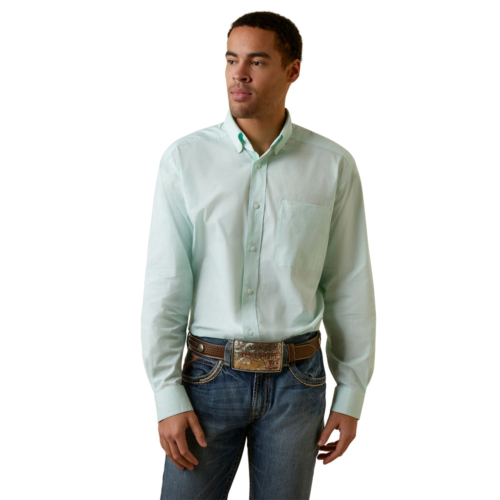 Men's Ariat Solid Slub Classic Fit Button Down Shirt