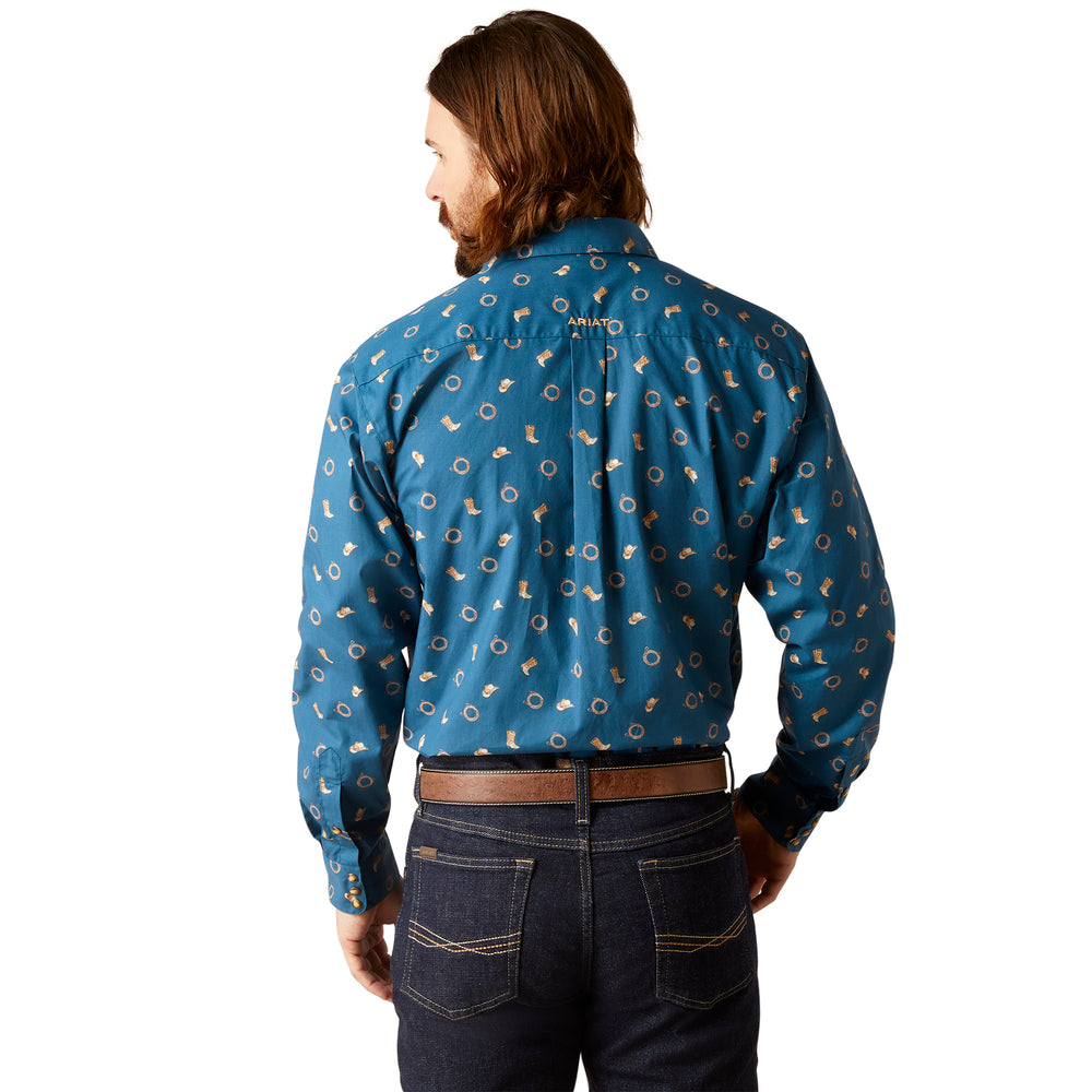 Ariat Mens Brody Snap Long Sleeve Shirt Deep Dive Teal