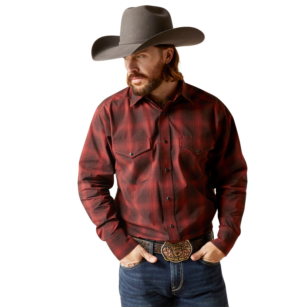 Ariat Pro Series Stenson Red Plaid Classic Fit Shirt