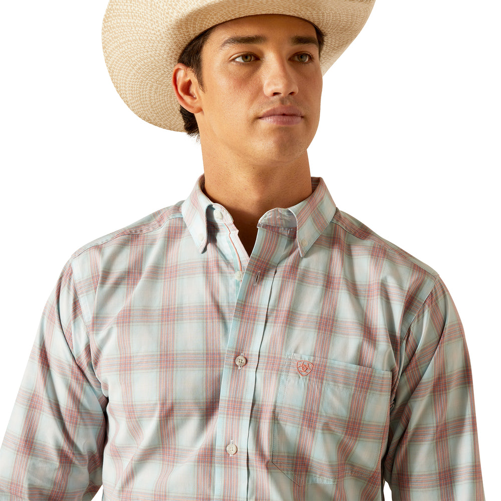 Ariat Mens Blue/Pink Plaid Shirt