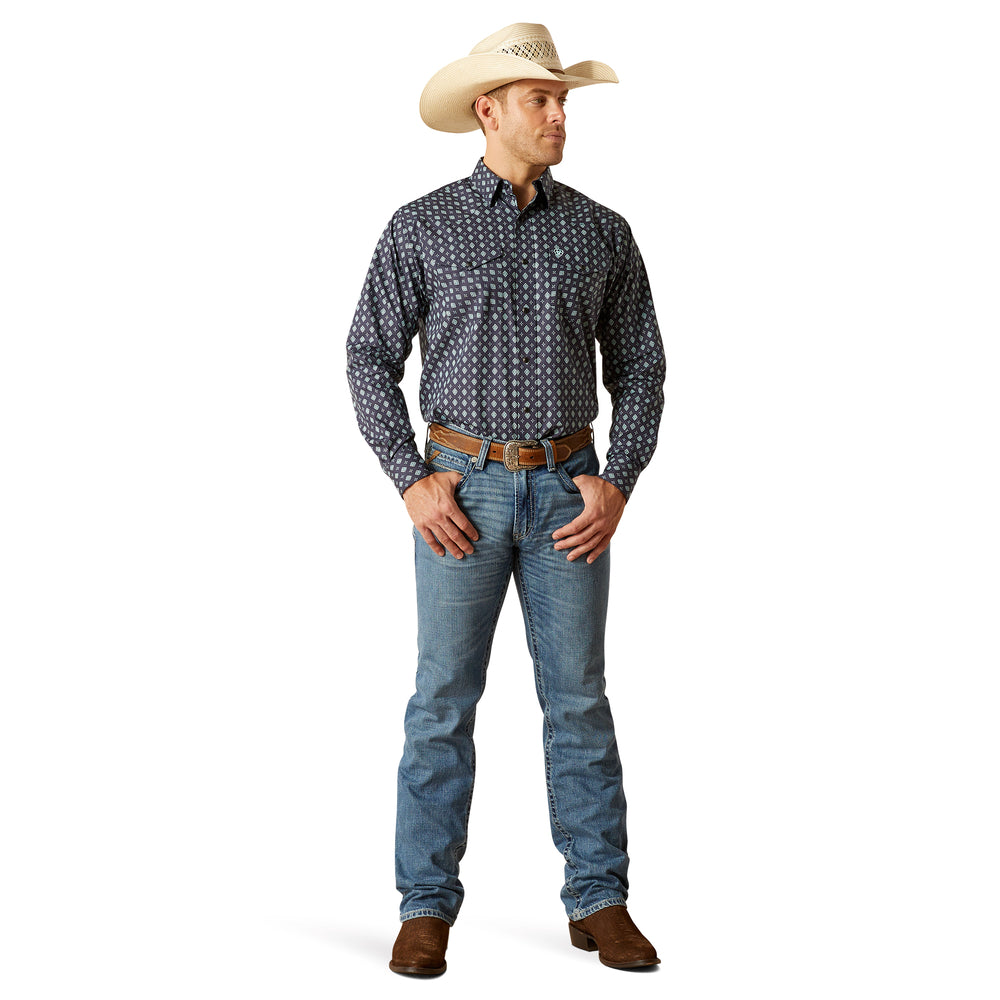 Ariat Mens Blue Diamond Indigo Snap Shirt