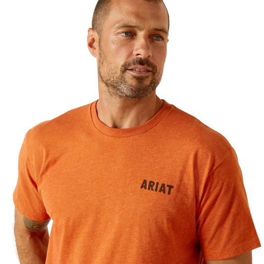 Ariat Mens Orange Snake Skull Ariat Shirt