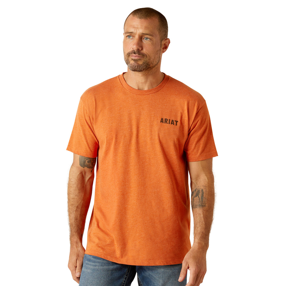 Ariat Mens Orange Snake Skull Ariat Shirt