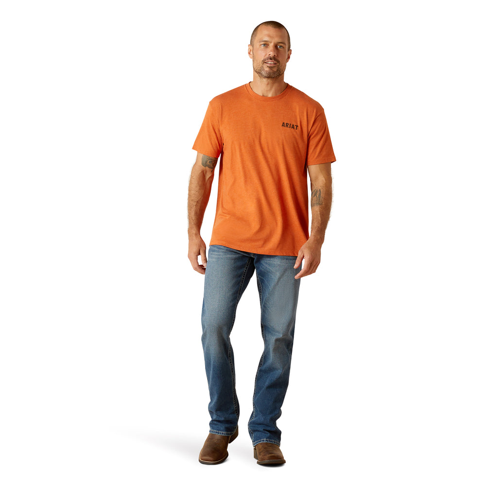 Ariat Mens Orange Snake Skull Ariat Shirt