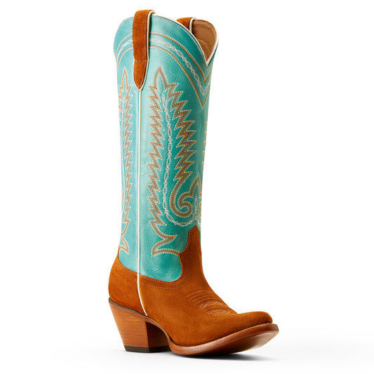 Ariat Ladies Turquoise Penny Suede Cowgirl Boot