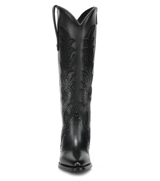 Cuadra Black Embroidered Boot -CC337