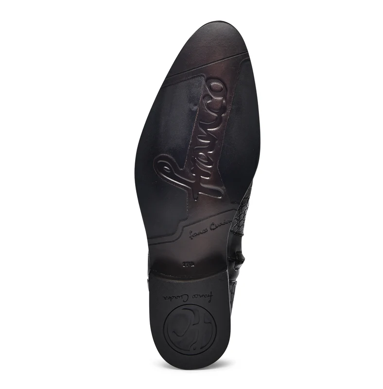Cuadra Men's Caiman Round Toe Black Zipper Boots FC865