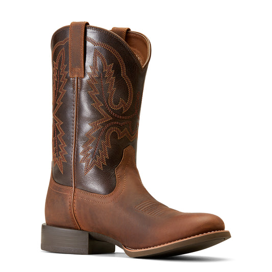 Ariat Sport Stratten Sorrel Crunch/ Bitter Brown Cowboy Boot