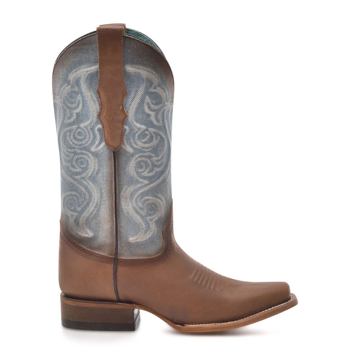 Corral Brown and Denim Embroidered Boot