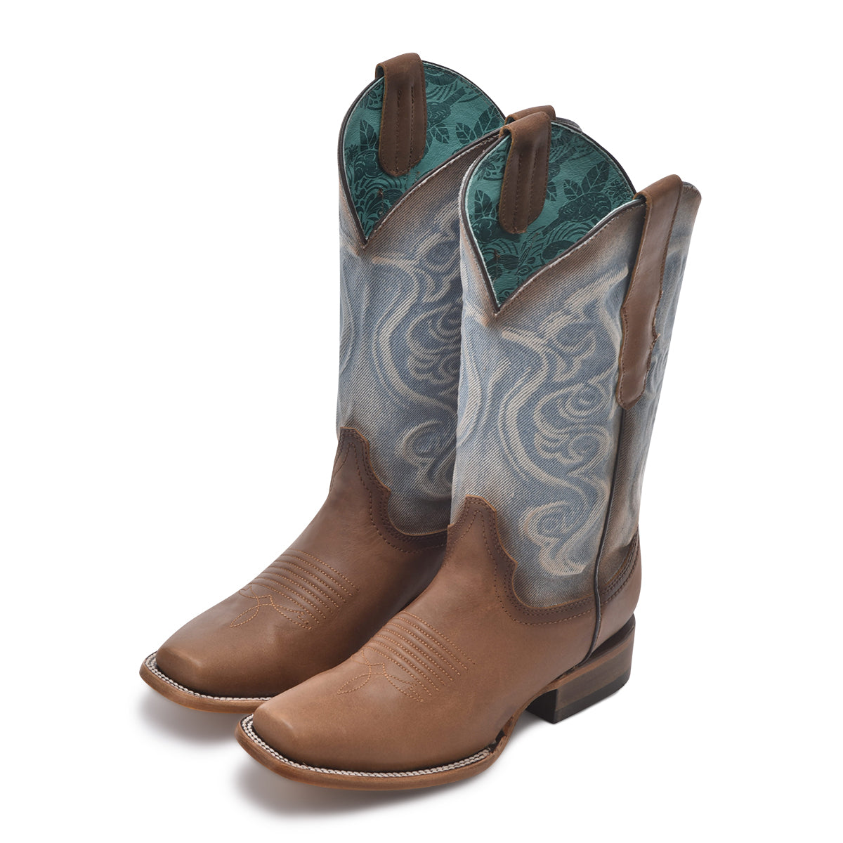 Corral Brown and Denim Embroidered Boot