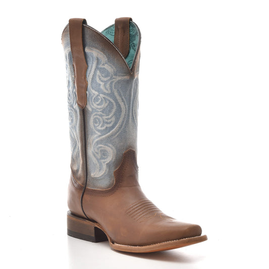 Corral Brown and Denim Embroidered Boot