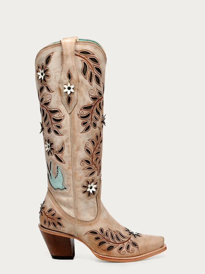 Corral Boot Company Straw Laser Flowers -Z5429