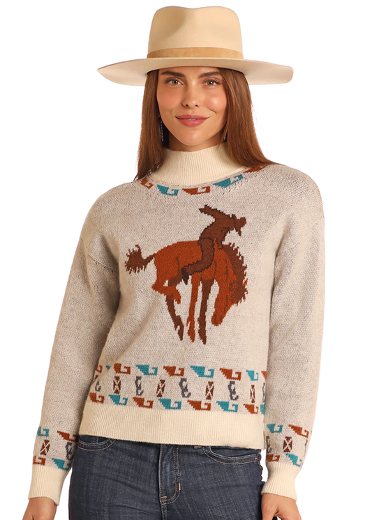 Panhandle Bronco Turtleneck Sweater