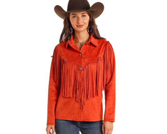 Rock & Roll Burnt Orange Fringe Jacket